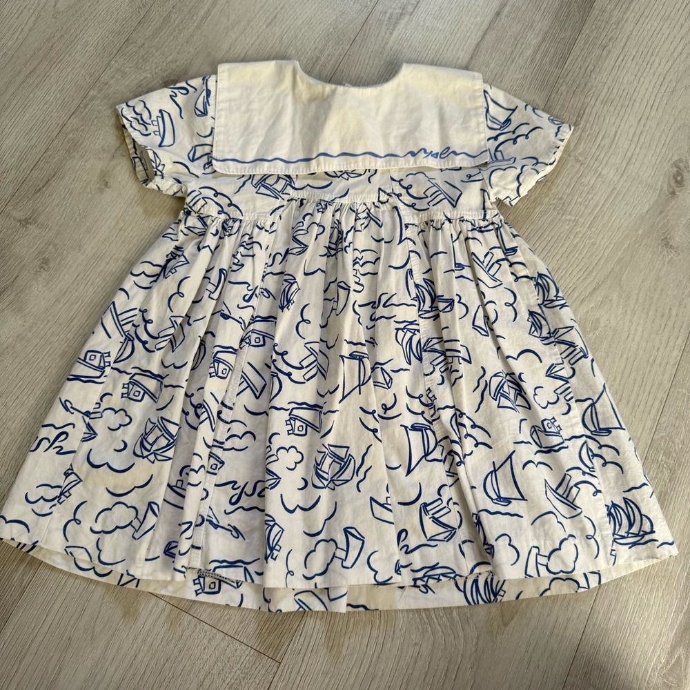 Yves Saint Laurent White and Blue Baby Dress